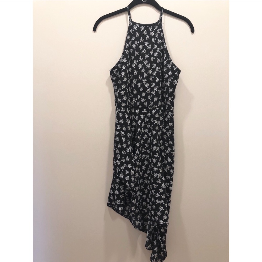 Aqua asymmetrical hem dress